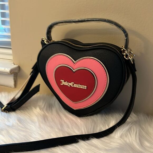 NWT Juicy Couture Love Never Dies Crossbody Heart Bag - Black 🖤🩷❤️ - Picture 4 of 10